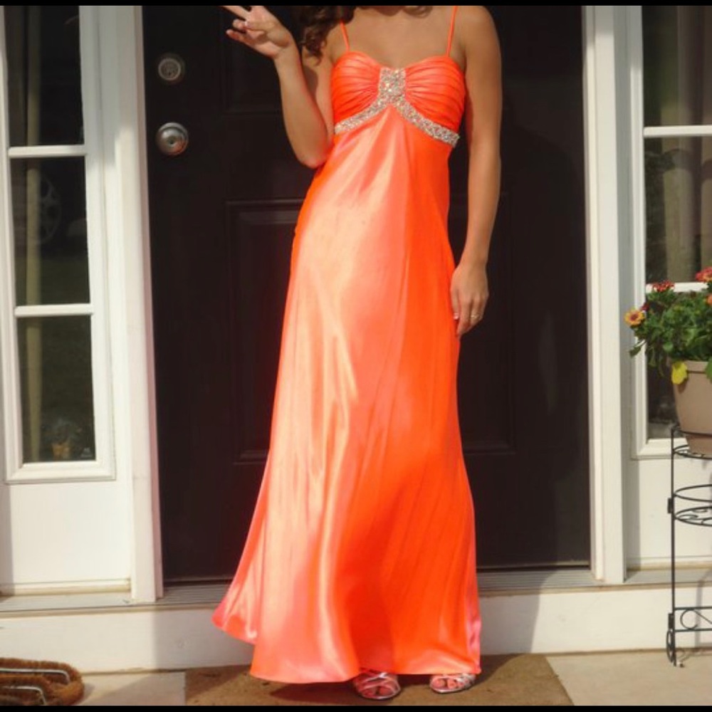 Neon coral dress